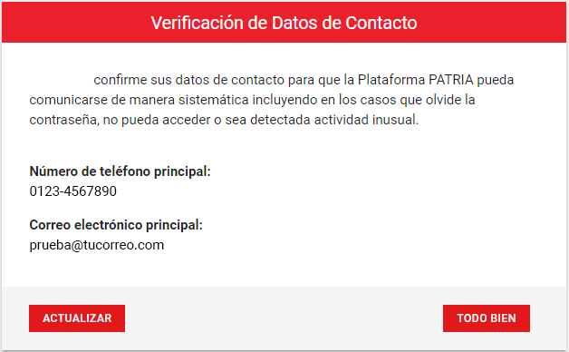 Verificacion De Datos De Contacto Blog Patria